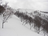 雪庇の発達した阿能川岳頂稜まであと少し