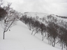 雪庇の発達した阿能川岳頂稜まであと少し