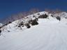 雪の割れ目にルート取りを苦労した小蓮華尾根中間部